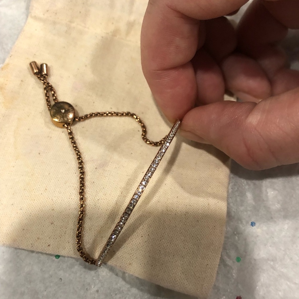 CLEARANCE! Michael Kors Rose Gold Bar Bracelet with Crystal Pavé